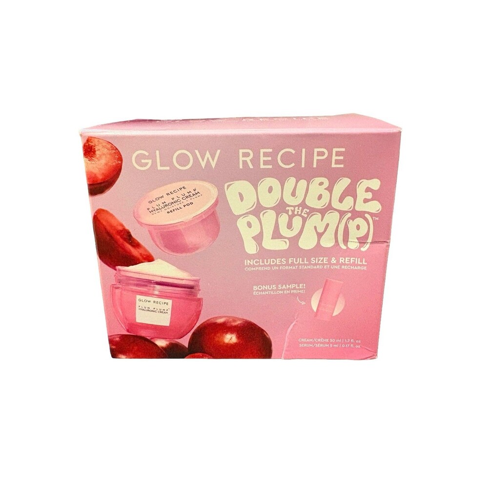 GLOW RECIPE Double The Plum(p) Kit Plum Plump Refillable Gift Set/ BRAND NEW